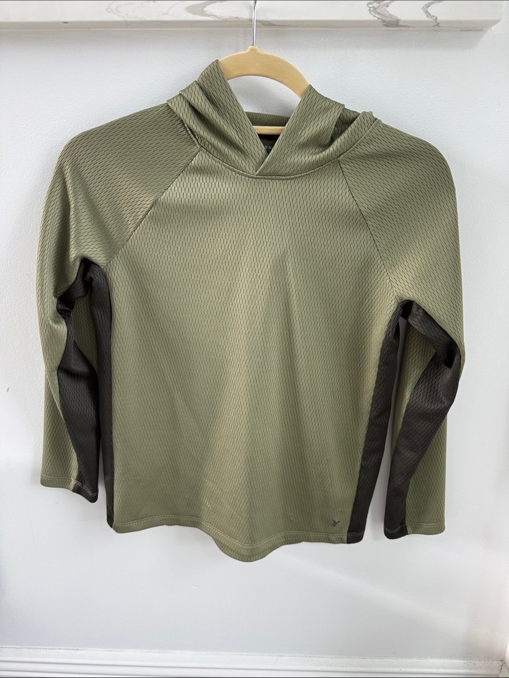 Old Navy Olive Green Crewneck Hoodie with Dark Contrast Panels